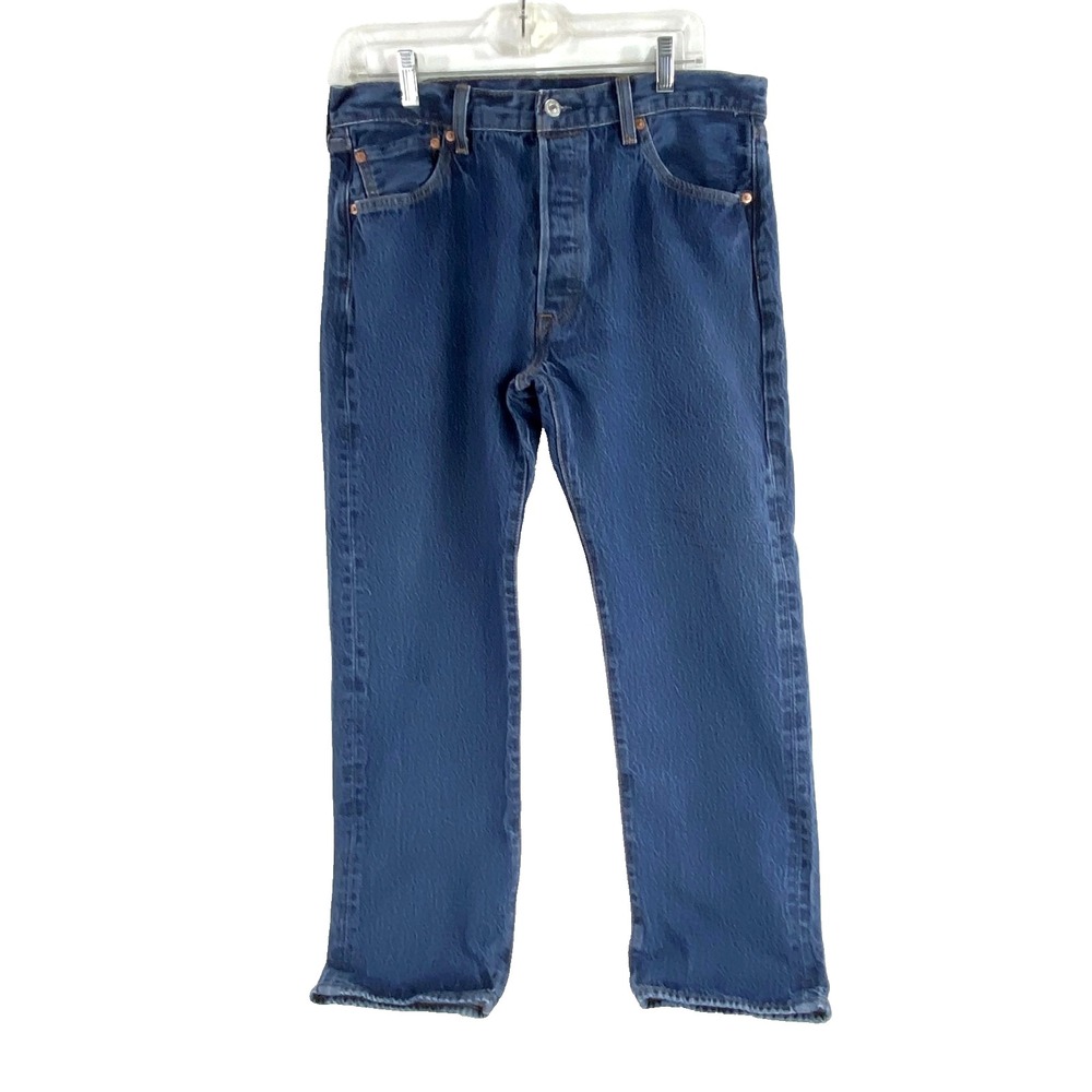Levis 501 Jeans Mens 36 X 29 Blue Denim Pants Straight Button Fly